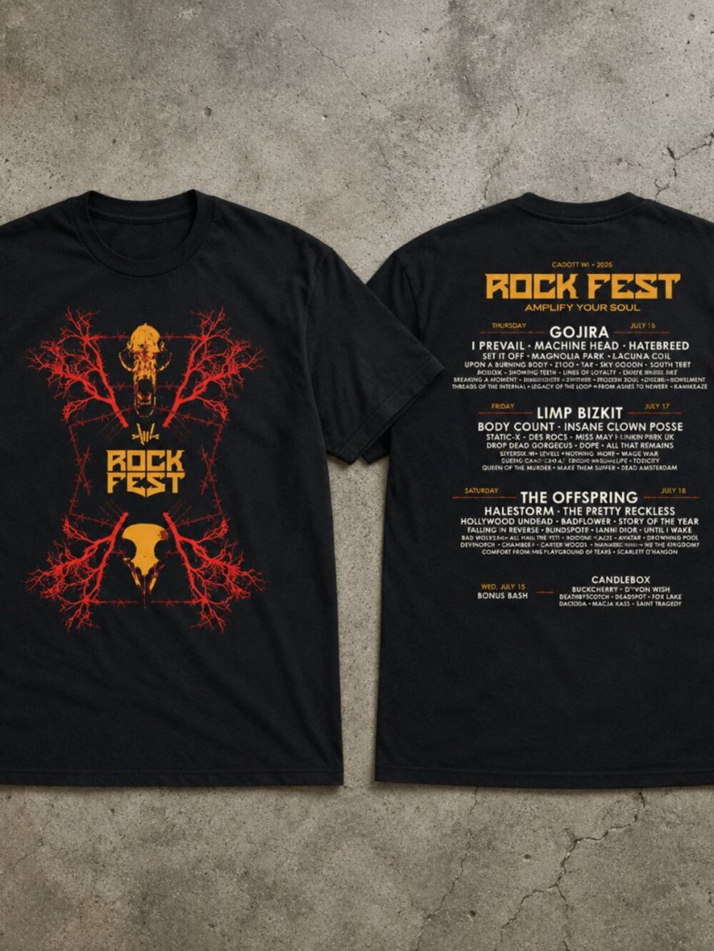 Rock Fest 2026 Cadott WI Lineup Double Sided Unisex T-Shirt